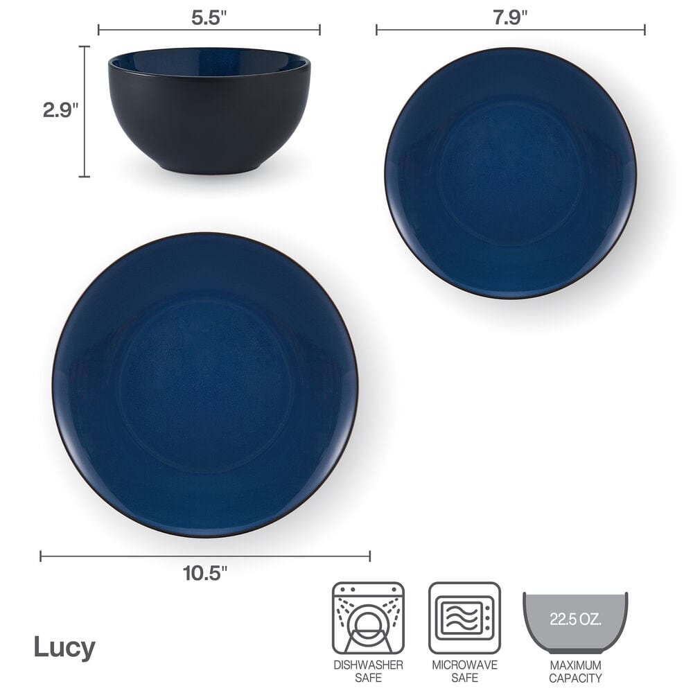 Lucy 12 Piece Dinnerware Set. Service for 4