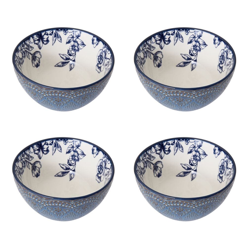 Gabriela Blue 16 Piece Dinnerware Set. Service for 4