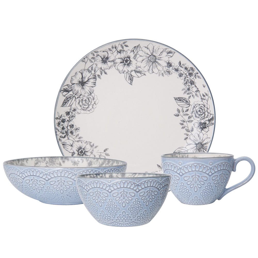 Gabriela Gray 16 Piece Dinnerware Set. Service for 4