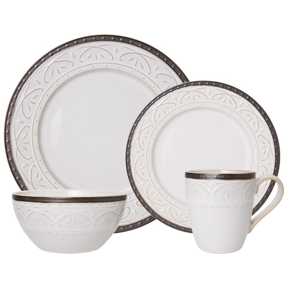 Promenade Scroll 16 Piece Dinnerware Set. Service for 4