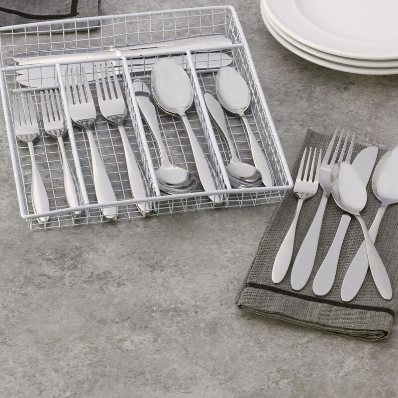 Jasmine 30 Piece Flatware Set With Caddy. Service for 6