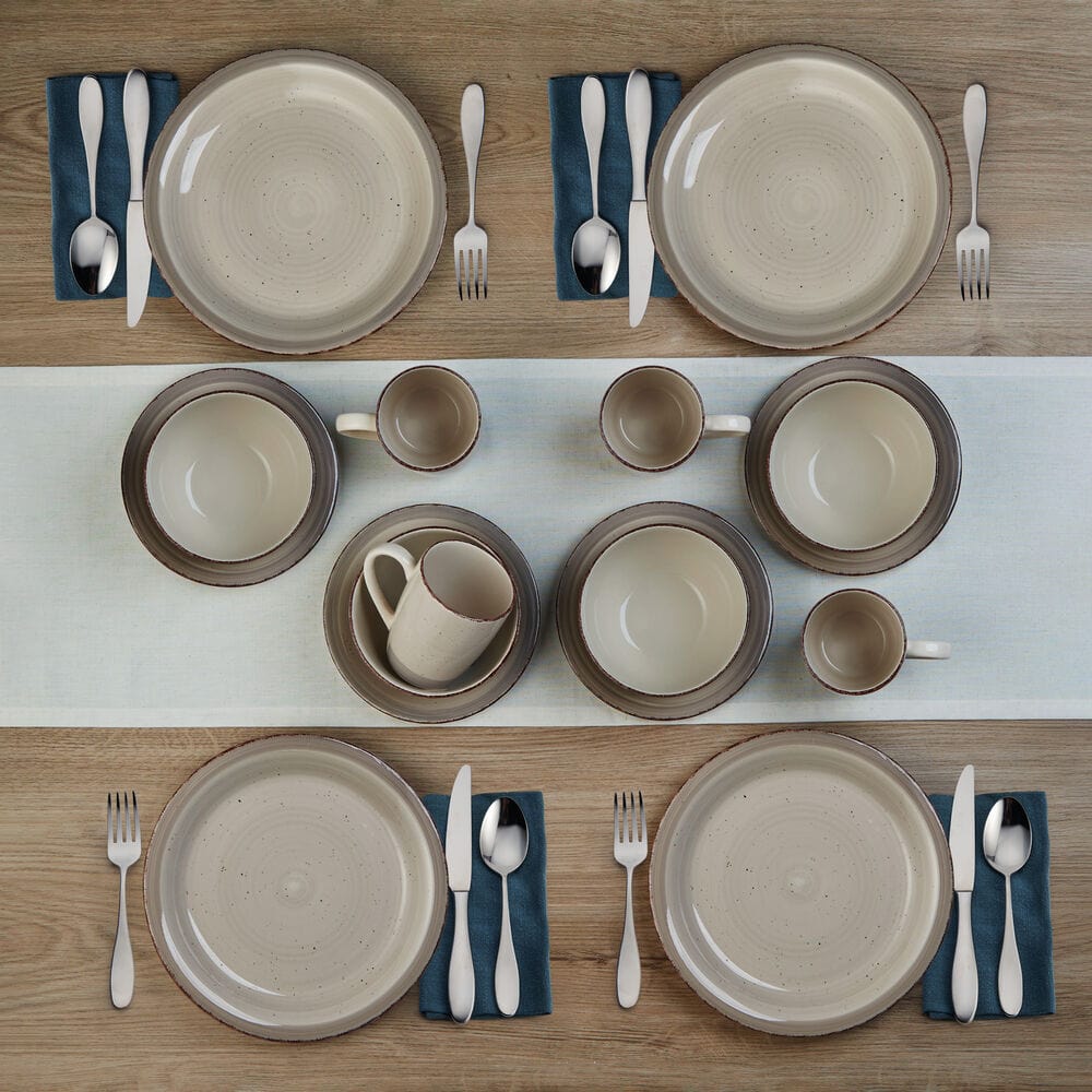 Sadie Cream 16 Piece Dinnerware Set. Service for 4