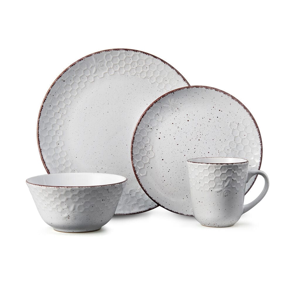Bumble Bee White 16 Piece Dinnerware Set. Service for 4