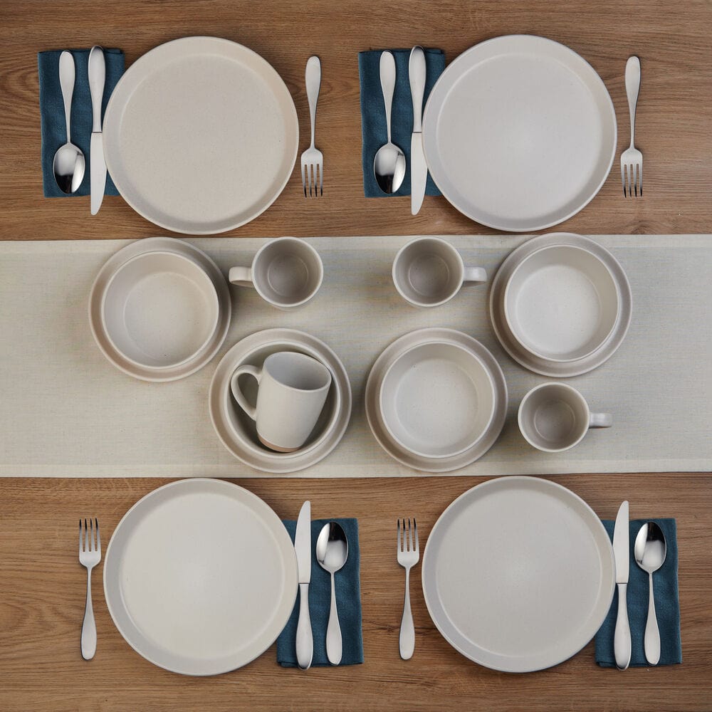 Hudson Beige 16 Piece Dinnerware Set. Service for 4