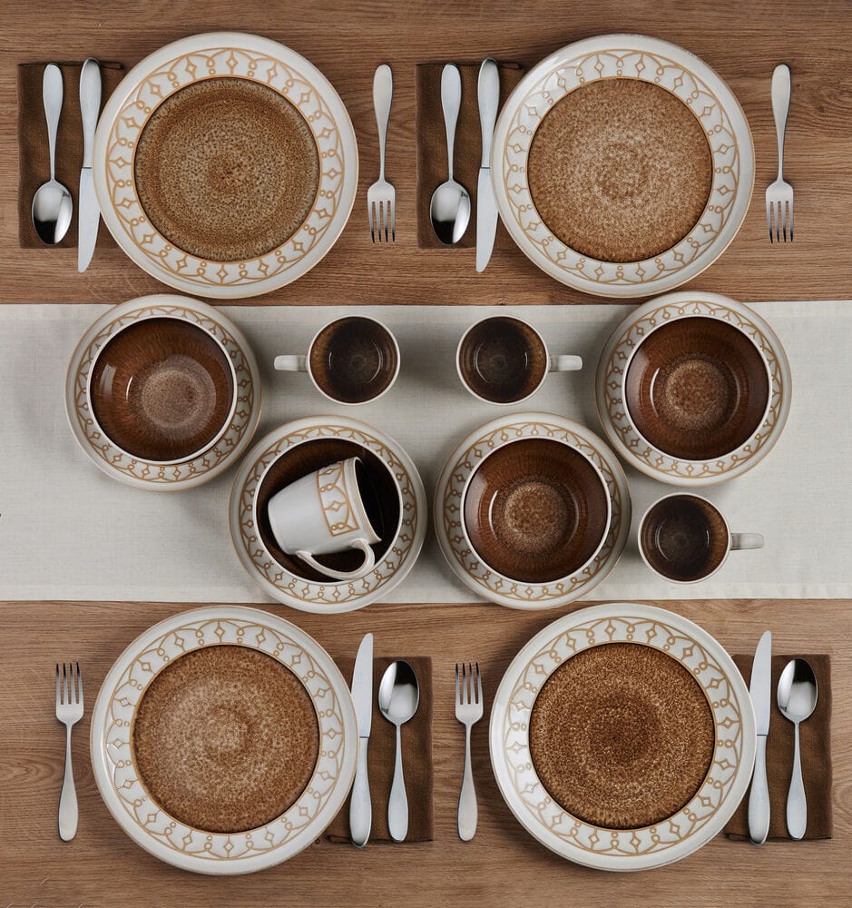 Remi Beige 16 Piece Dinnerware Set. Service for 4