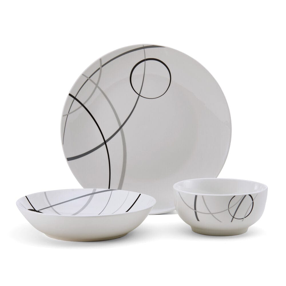 Circles 18 Piece Dinnerware Set. Service for 6
