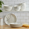 Circles 18 Piece Dinnerware Set. Service for 6