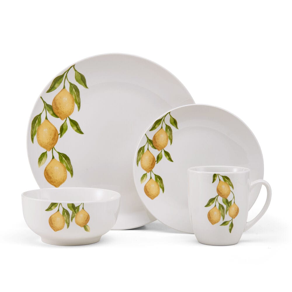 Lemons 16 Piece Dinnerware Set. Service for 4