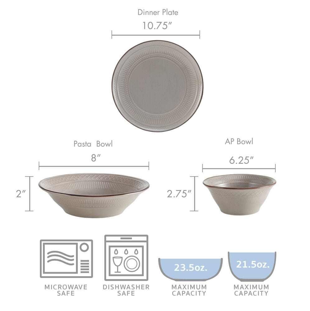 Easton 12 Piece Dinnerware Set. Service for 4
