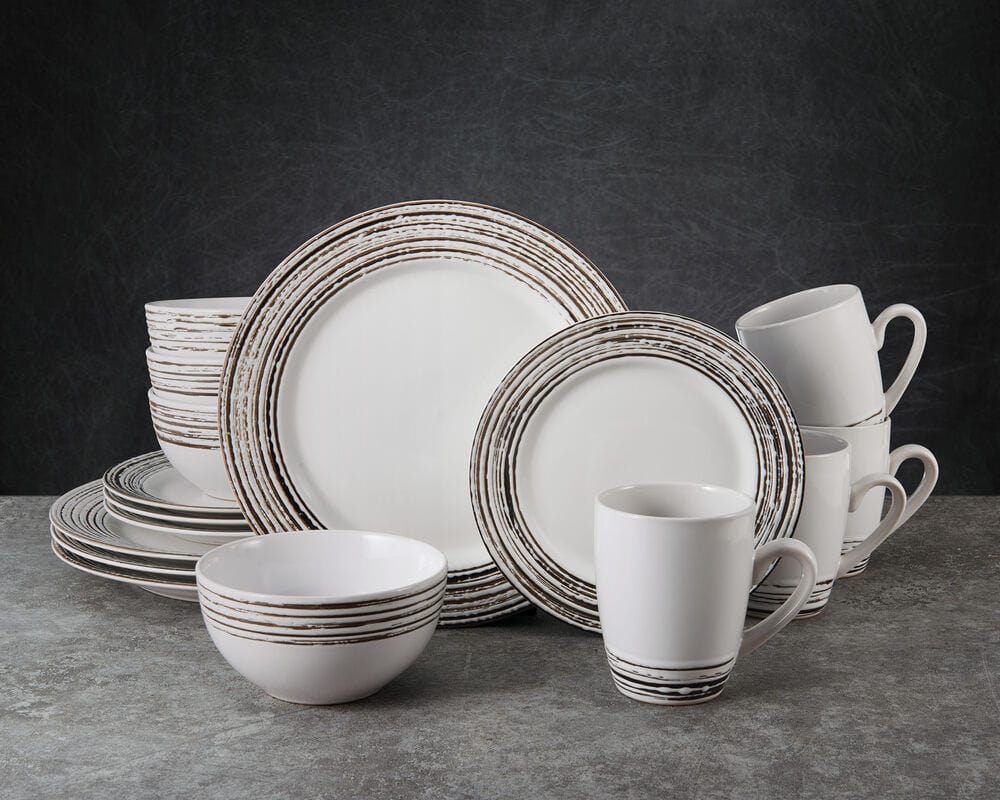 Bryson White 16 Piece Dinnerware Set. Service for 4