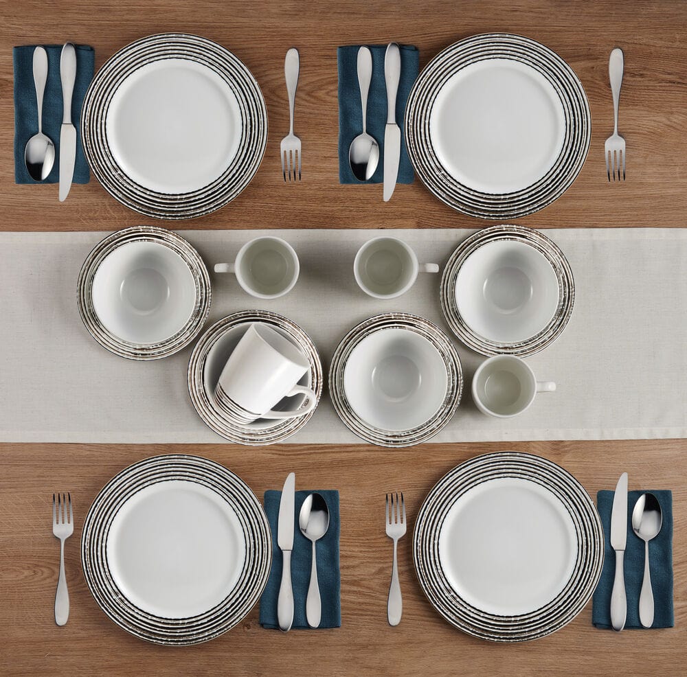 Bryson White 16 Piece Dinnerware Set. Service for 4