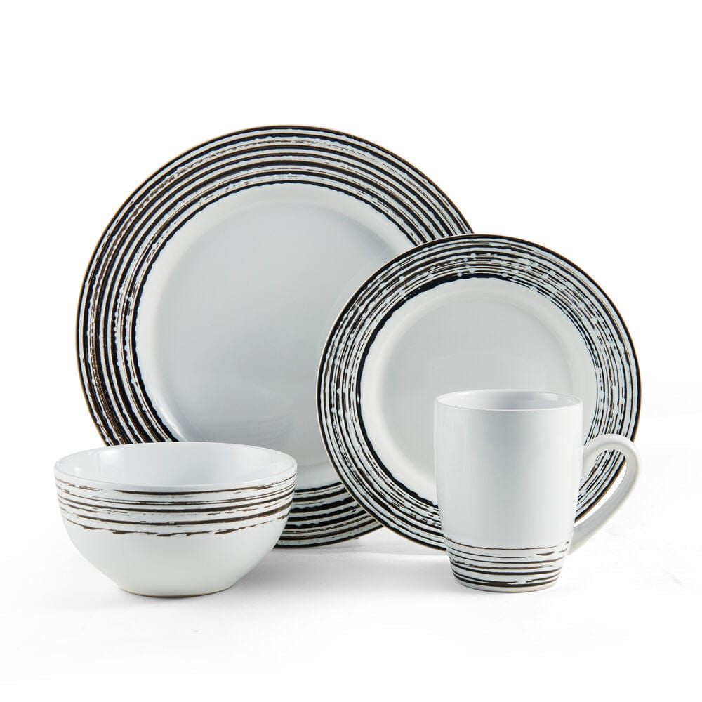 Bryson White 16 Piece Dinnerware Set. Service for 4