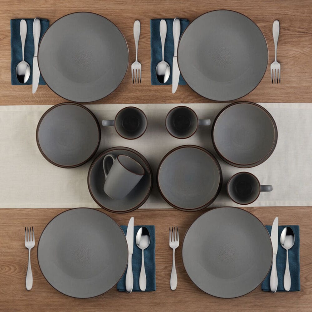 Pierce Gray 16 Piece Dinnerware Set. Service for 4