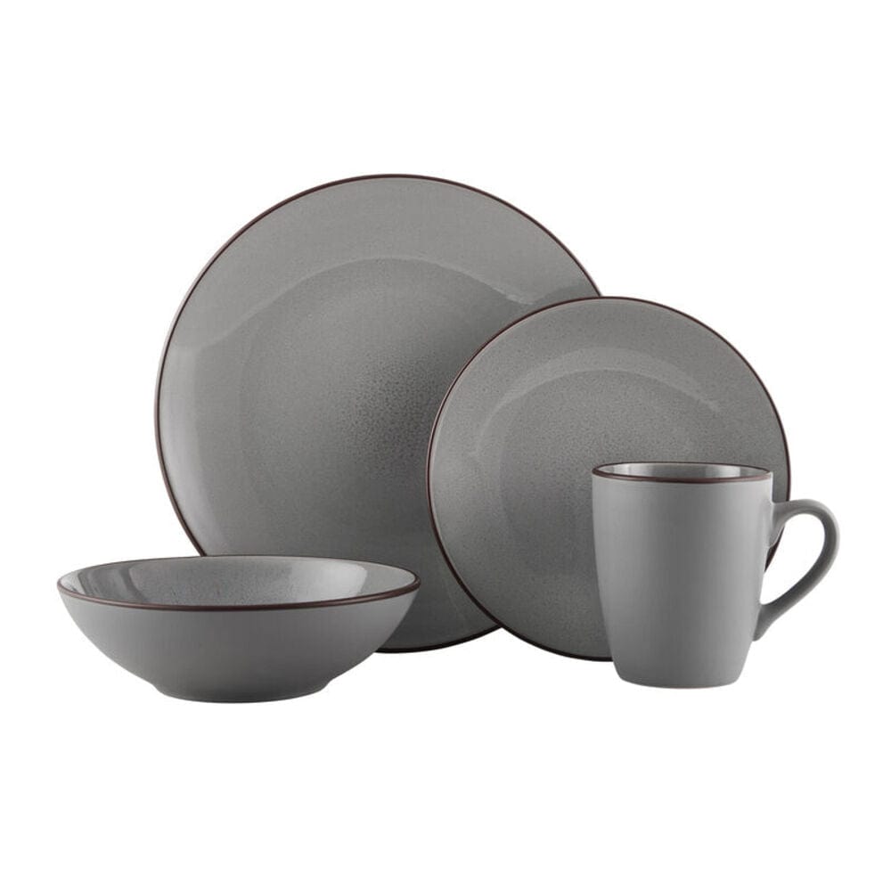 Pierce Gray 16 Piece Dinnerware Set. Service for 4