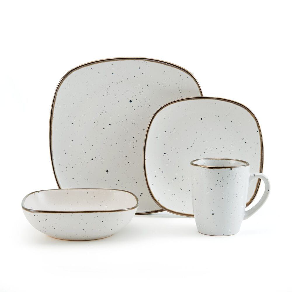 Decker White 16 Piece Dinnerware Set. Service for 4