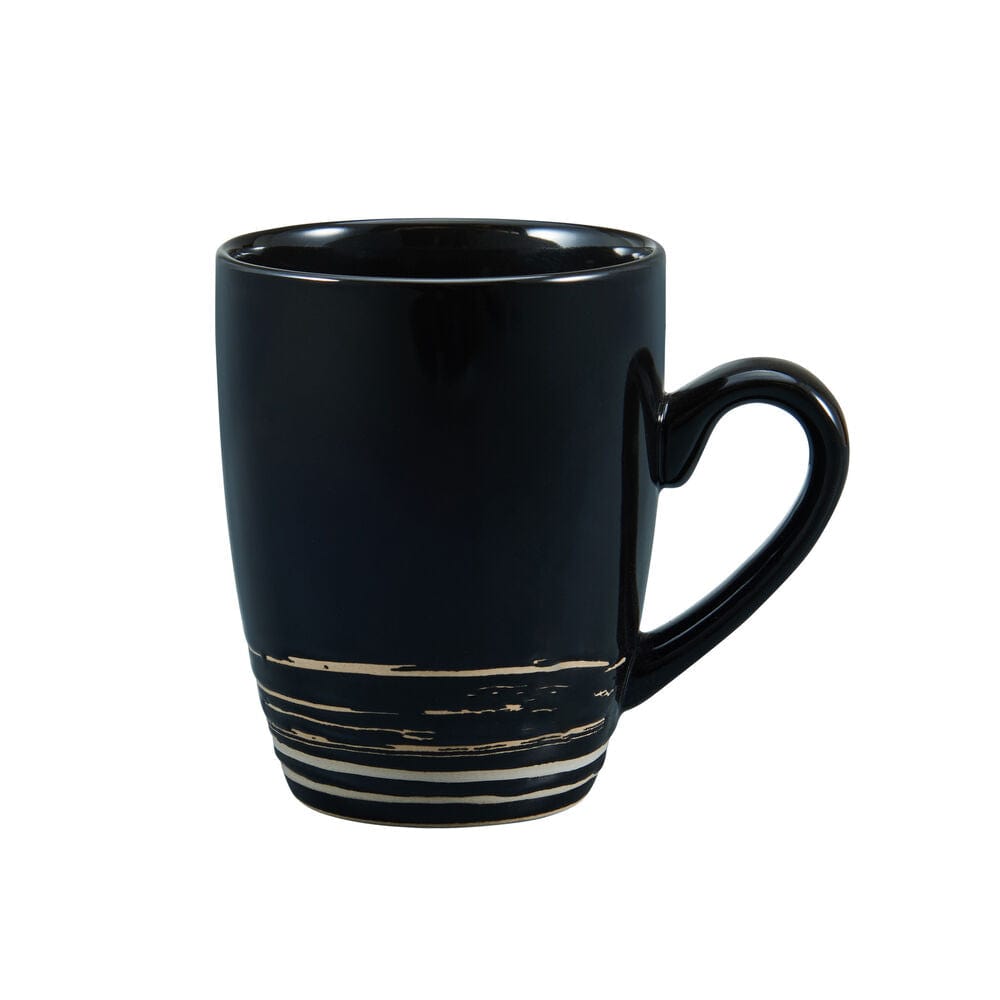 Bryson Black 16 Piece Dinnerware Set. Service for 4