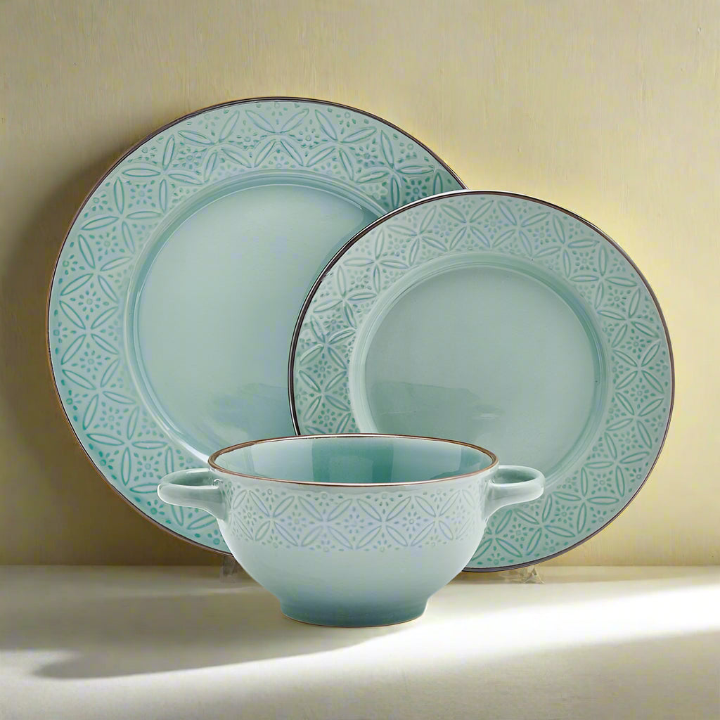 Kori Sage 12 Piece Dinnerware Set. Service for 4