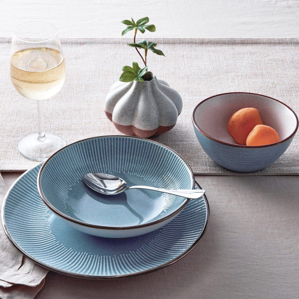Arlie Blue 12 Piece Pasta Dinnerware Set. Service for 4