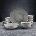 Arlie Gray 12 Piece Pasta Dinnerware Set. Service for 4