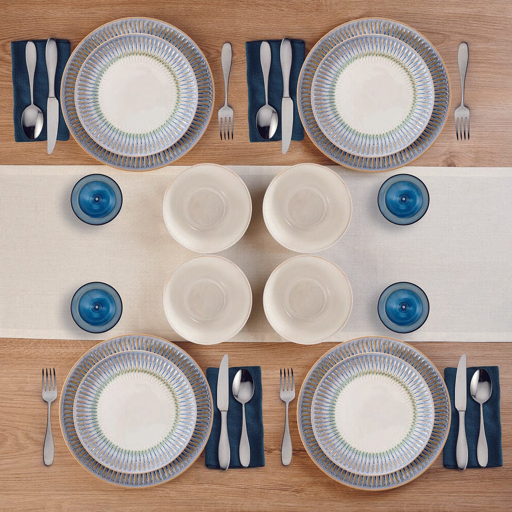 Hensley Blue 12 Piece Dinnerware Set. Service for 4