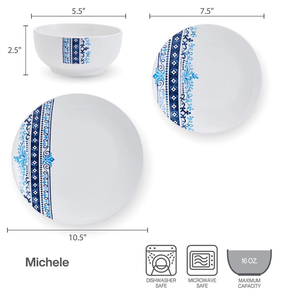 Michele 12 Piece Dinnerware Set. Service for 4