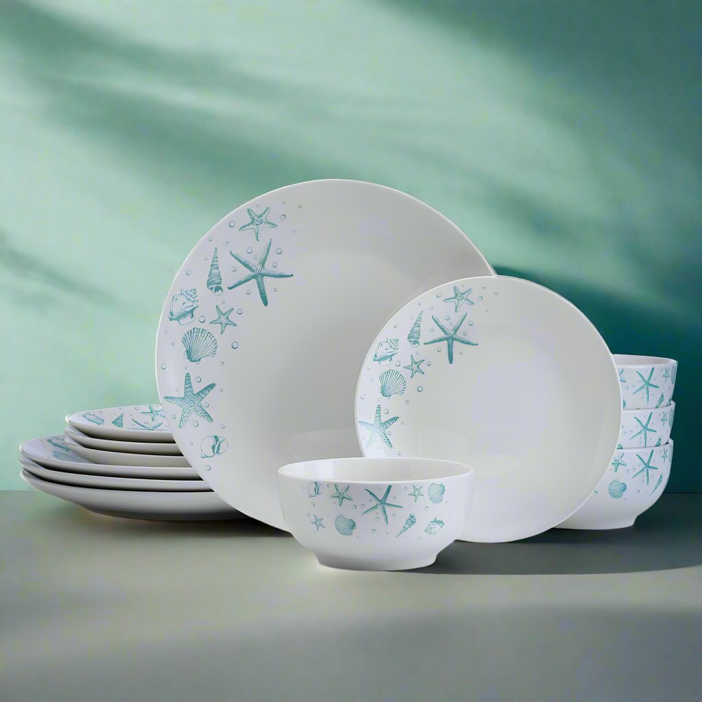 Tahiti 12 Piece Dinnerware Set. Service for 4