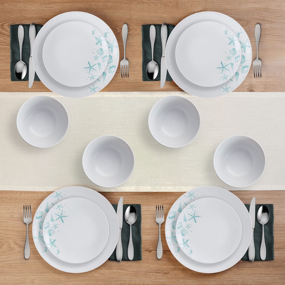 Tahiti 12 Piece Dinnerware Set. Service for 4