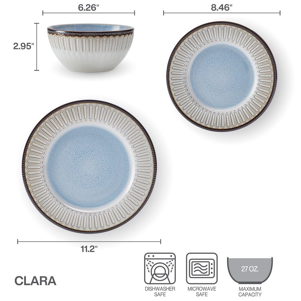 Clara 12 Piece Dinnerware Set. Service for 4
