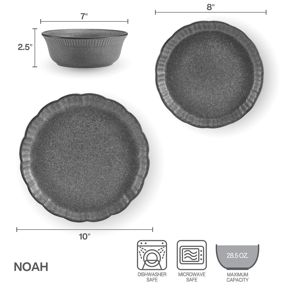 Noah 12 Piece Dinnerware Set. Service for 4