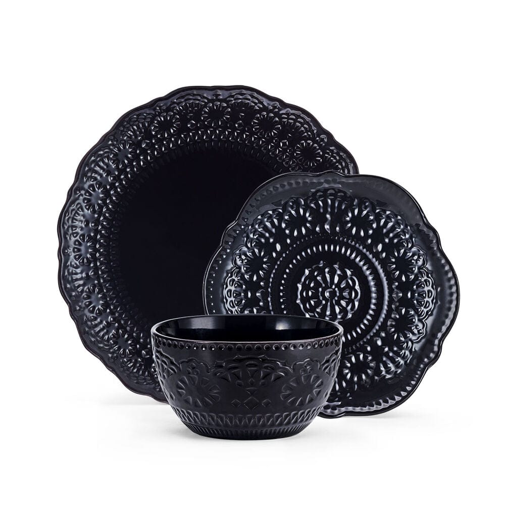 Chateau Midnight 12 Piece Dinnerware Set. Service for 4