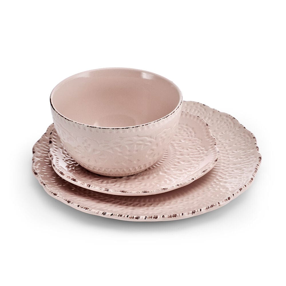 Chateau Pink 12 Piece Dinnerware Set. Service for 4