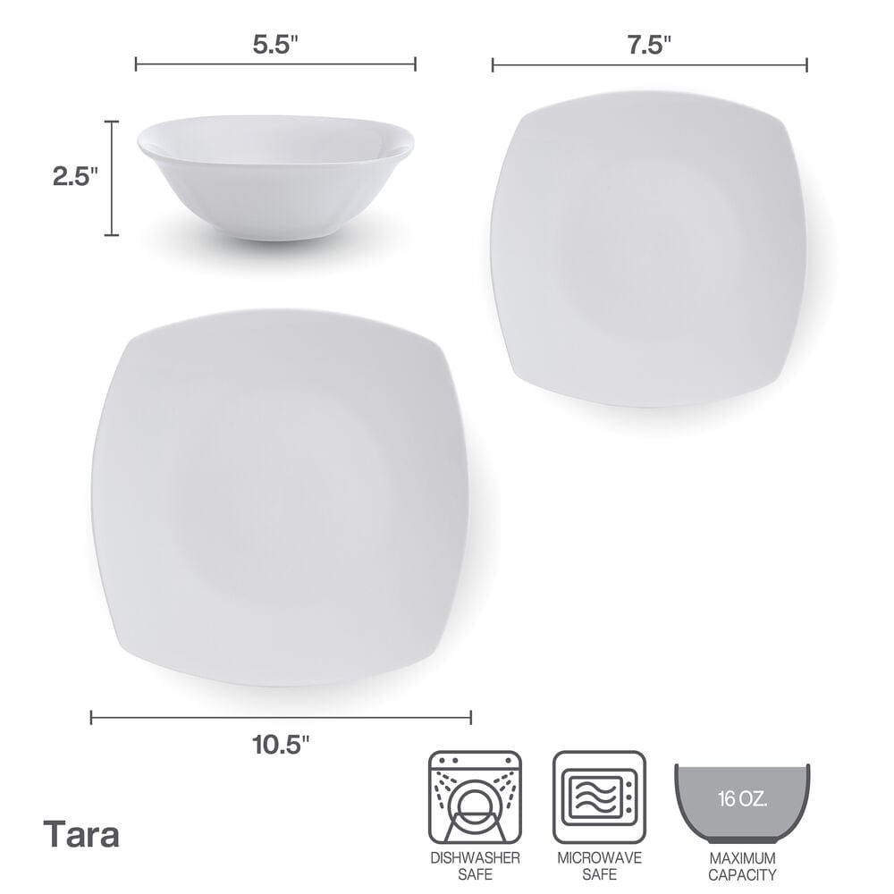 Tara 12 Piece Dinnerware Set. Service for 4