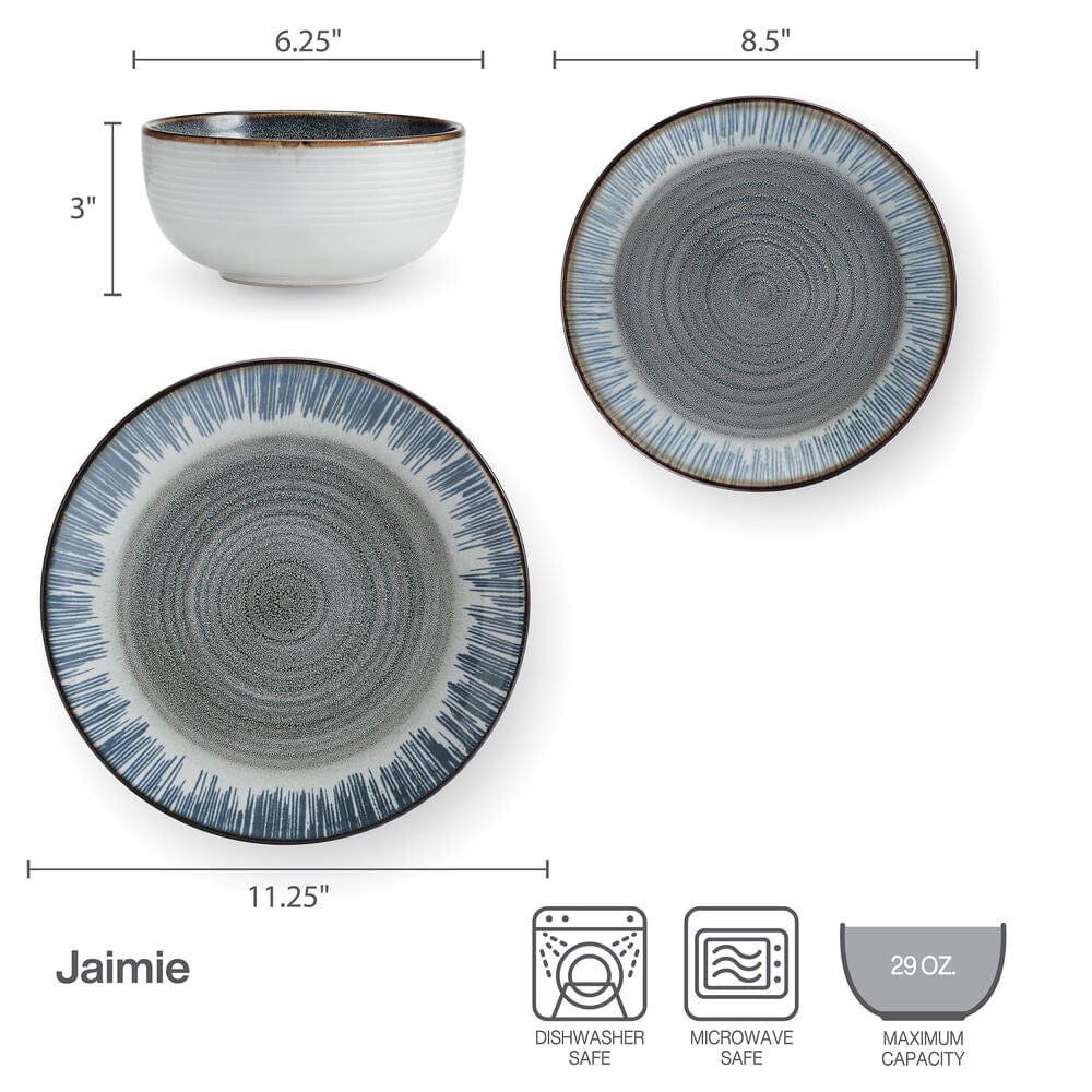 Jaimie 12 Piece Dinnerware Set. Service for 4