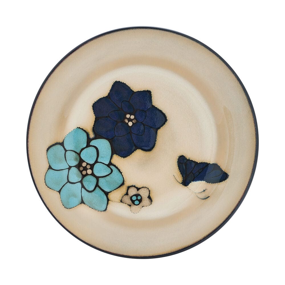 Painted Butterfly Blue 12 Piece Dinnerware Set. Service for 4