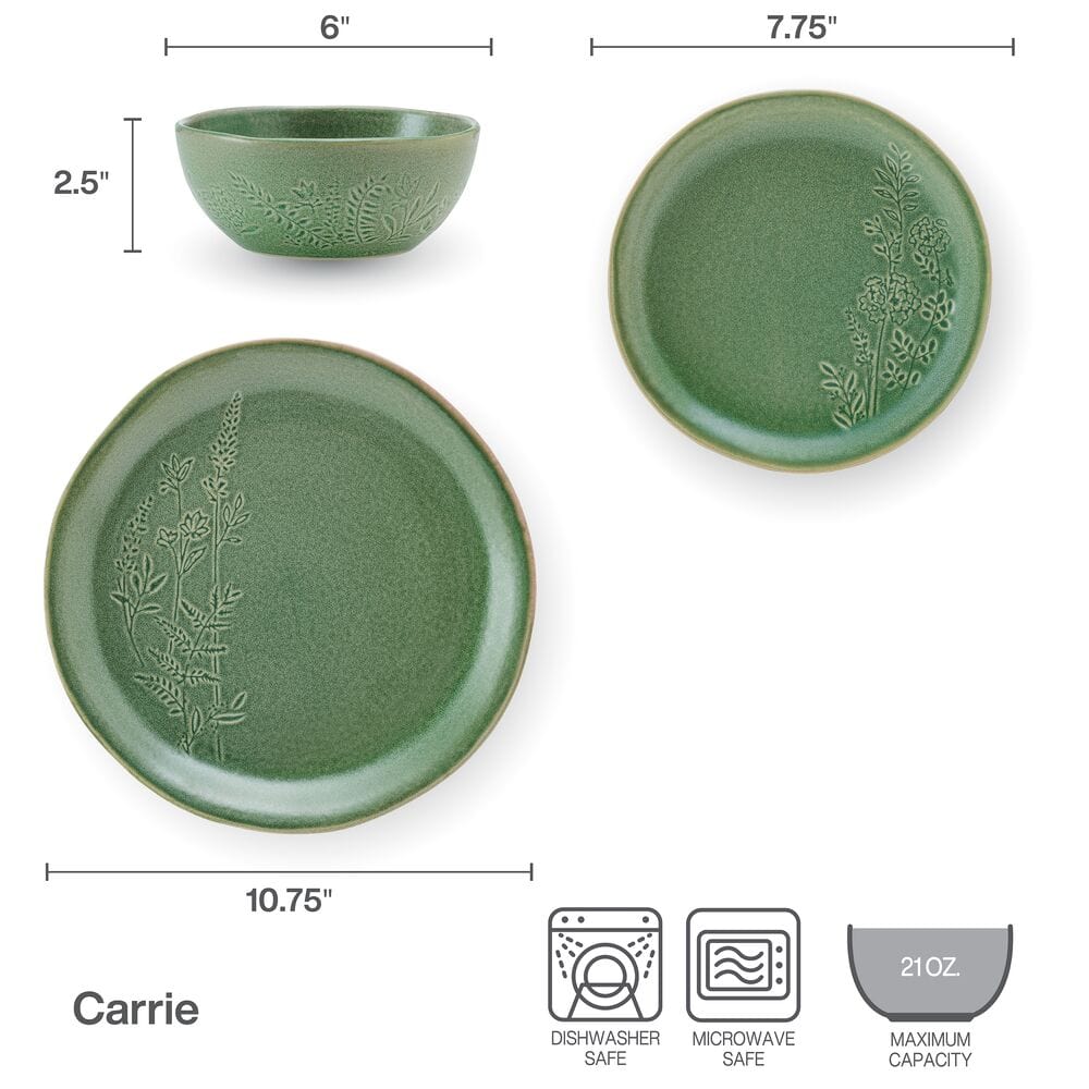 Carrie 12 Piece Dinnerware Set. Service for 4