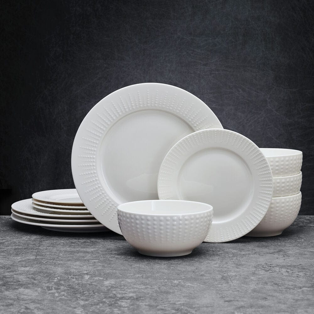 Cassie 12 Piece Dinnerware Set. Serivce for 4