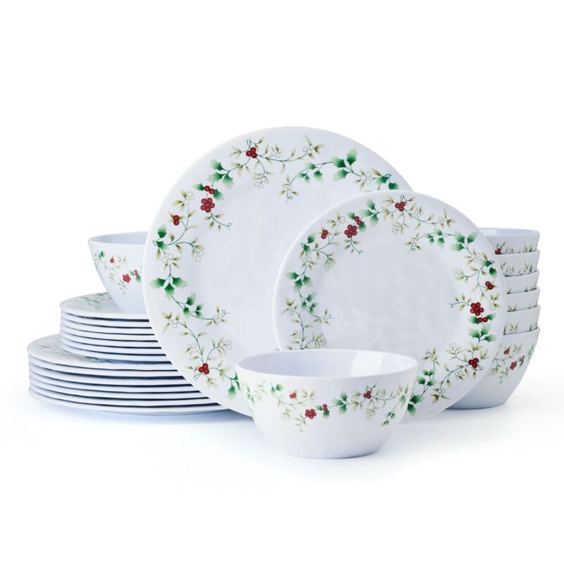 Winterberry® Melamine 24 Piece Dinnerware Set. Service for 8