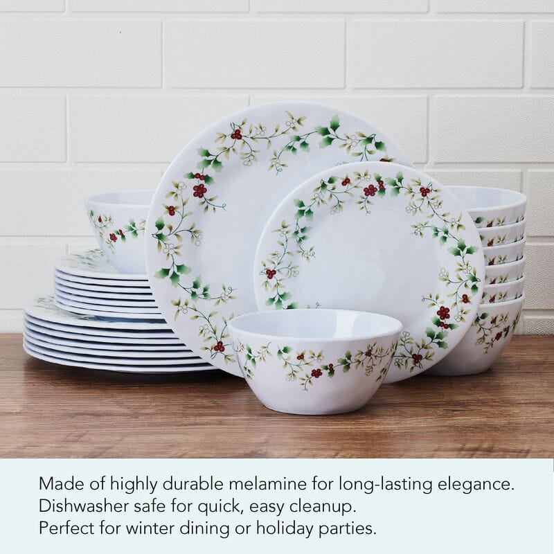 Winterberry® Melamine 24 Piece Dinnerware Set. Service for 8