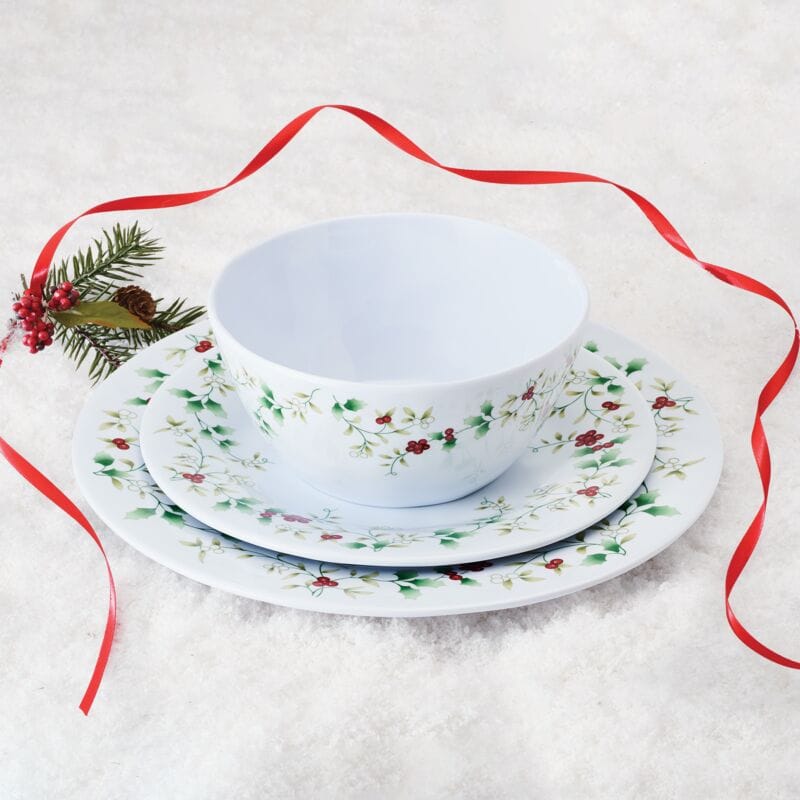 Winterberry® Melamine 24 Piece Dinnerware Set. Service for 8