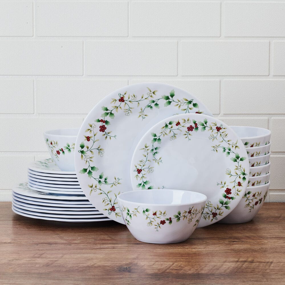 Winterberry® Melamine 24 Piece Dinnerware Set. Service for 8