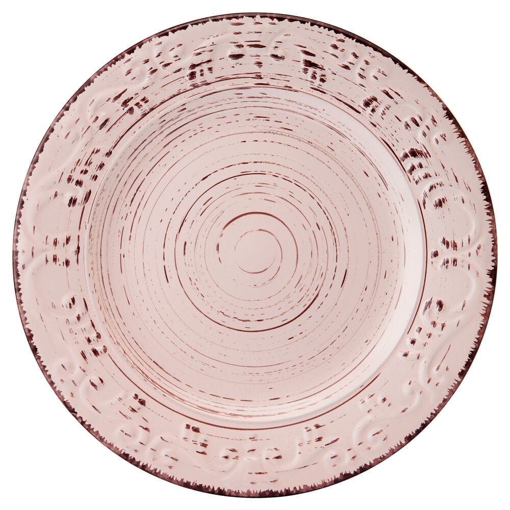 Trellis Pink 12 Piece Dinnerware Set. Service for 4