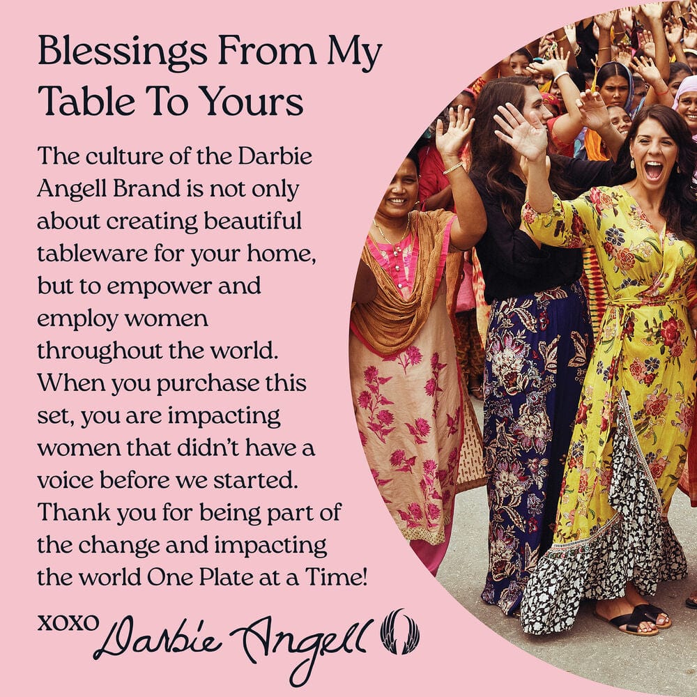 Darbie Angell Rising Up Blush 12 Piece Dinnerware Set. Service for 4