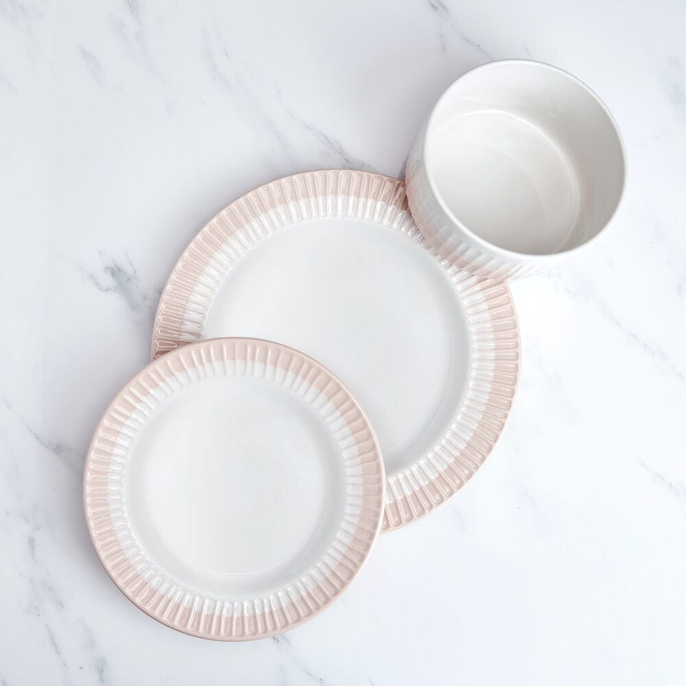 Darbie Angell Rising Up Blush 12 Piece Dinnerware Set. Service for 4