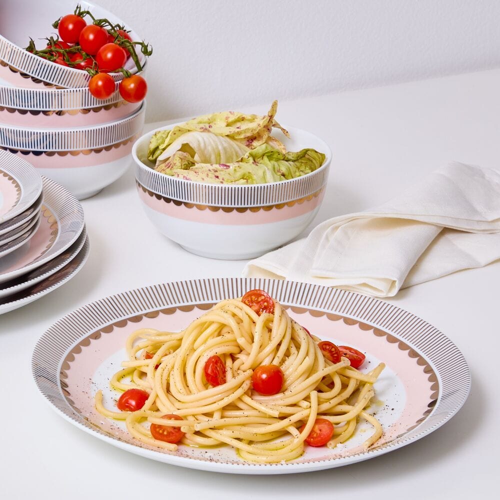 Darbie Angell Golden Charm Metallic 12 Piece Dinnerware Set. Service for 4