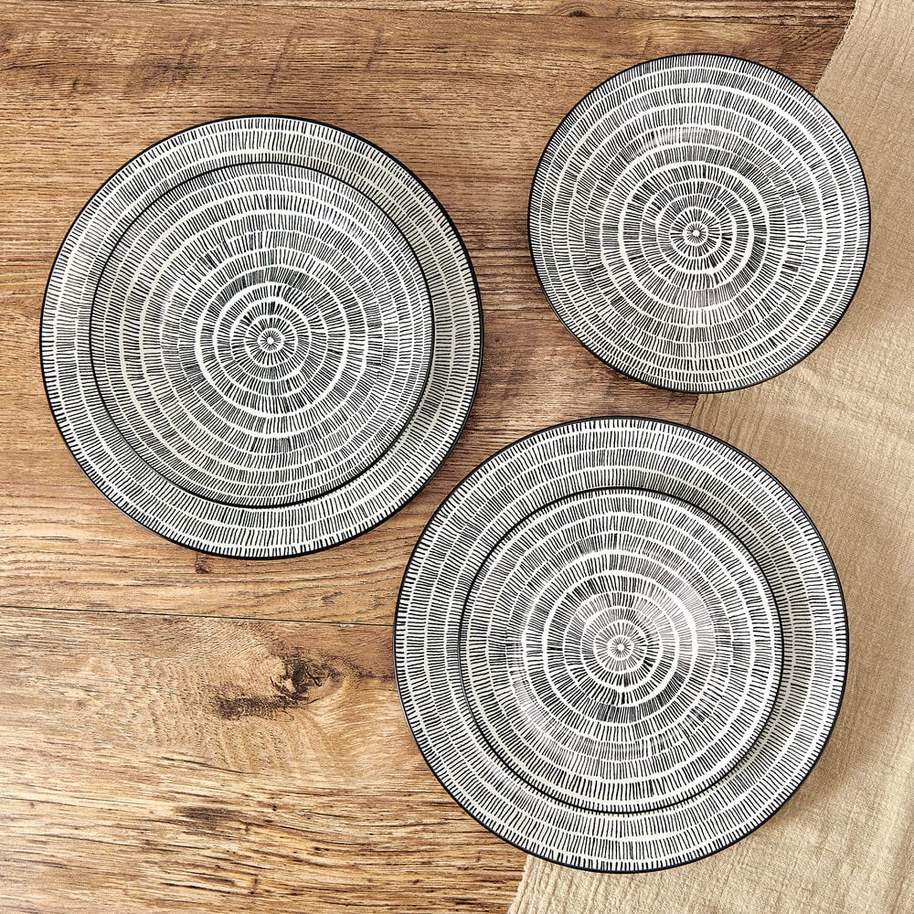 Sketch Serenade 12 Piece Dinnerware Set. Service For 4