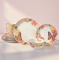 Dolly Parton Mosaic Peach Butterfly 12 Piece Dinnerware Set Service for 4