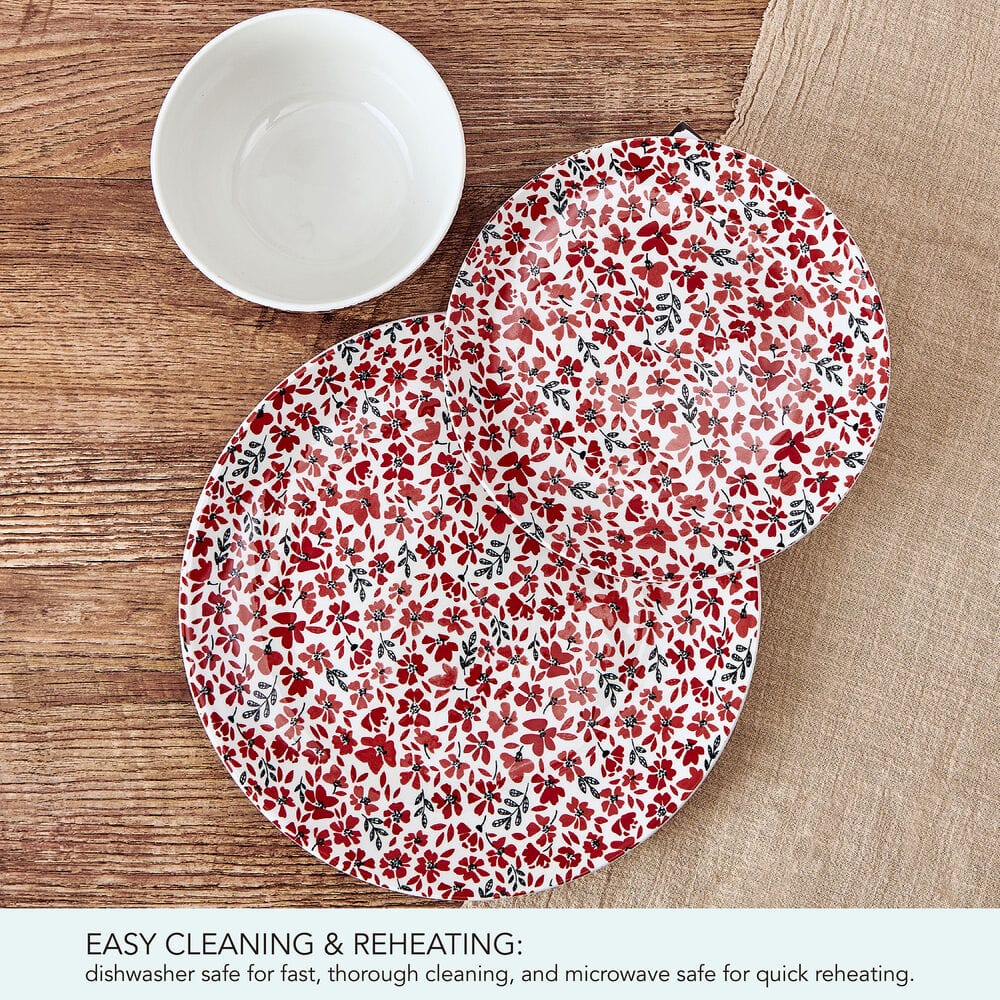 Radiant Blossom 12 Piece Dinnerware Set. Service for 4