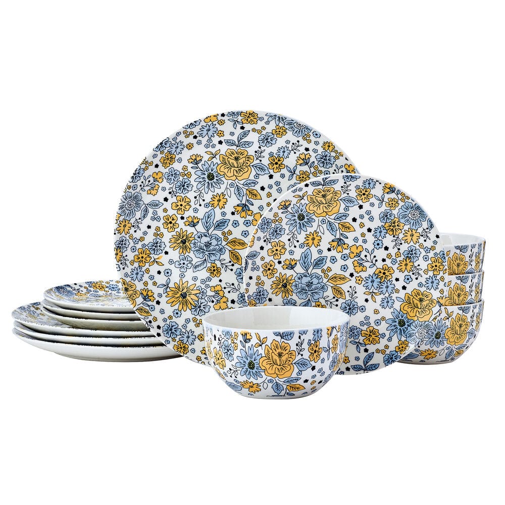 Vibrant Garden 12 Piece Dinnerware Set. Service for 4