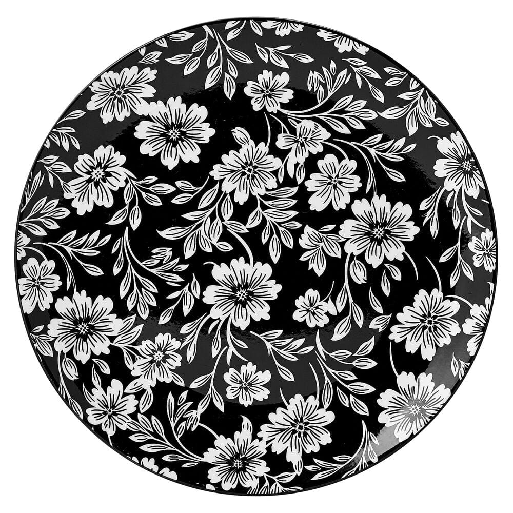 Midnight Blooms 12 Piece Dinnerware Set. Service for 4
