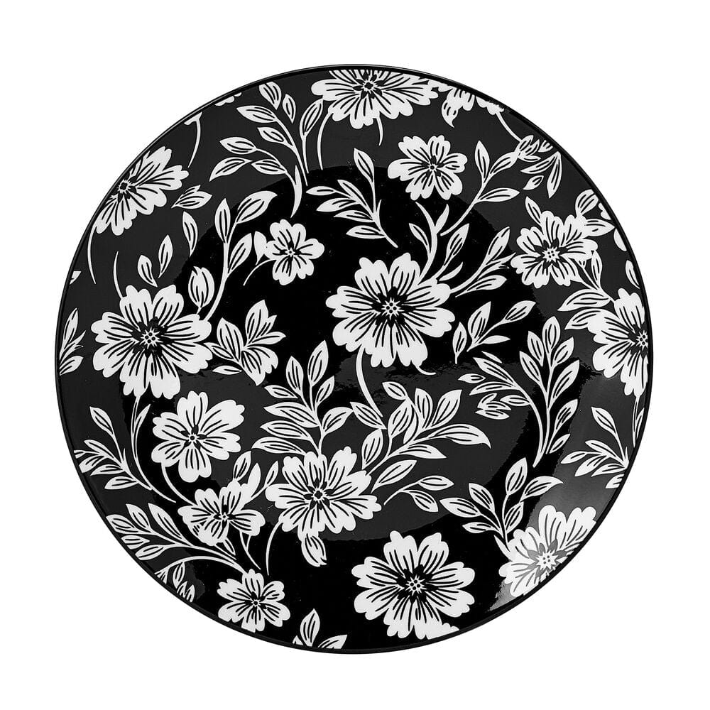 Midnight Blooms 12 Piece Dinnerware Set. Service for 4